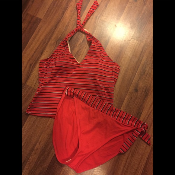 Red 2pc Swimsuit 16W - Picture 1 of 4